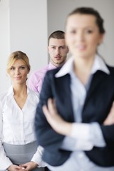 Group of young business people at meeting