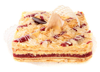 crimson puff pie, isolated.