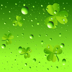 Bubbles on Shamrock Background