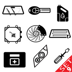 Car part icon set 9