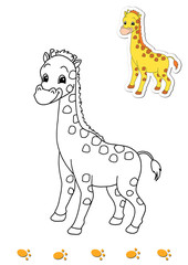 animali da colorare, giraffa