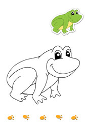 animali da colorare, rana