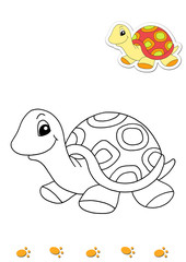 animali da colorare, tartaruga