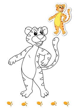 animali da colorare, tigre