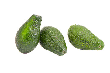isolated three avocado fruits