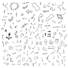 Vector hand drawn arrows set