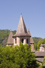 Fototapeta na wymiar Conques Abbey in France