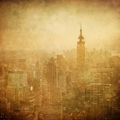 Keuken spatwand met foto grunge image of new york skyline © javarman