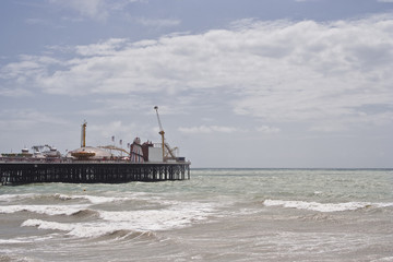Brighton pier and stormy weather