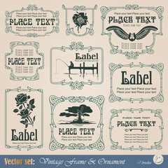 Frame, border, ornament and element in vintage style