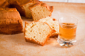 Cake Slices and Dessert Wine Glass