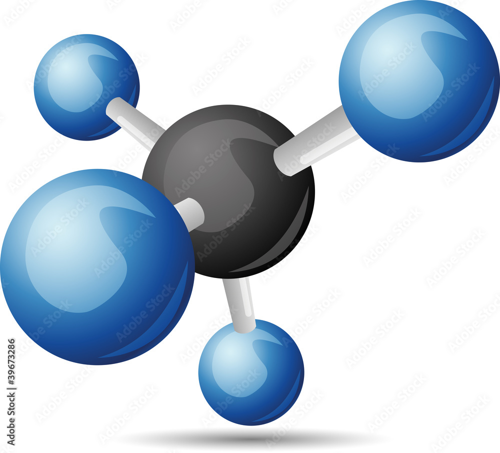 Wall mural CH4 methane  molecule