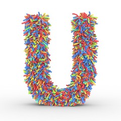 Texteffekt bunte Haare Buchstabe U