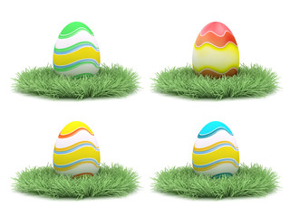 Easter eggs isolated on white