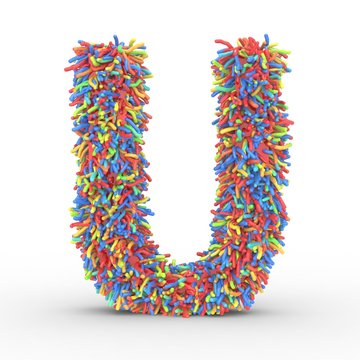 Texteffekt bunte Haare Buchstabe U