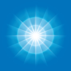 vector abstract radial element with rays on blue background