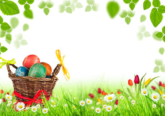 Easter basket with eggs