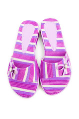 Summer colourful shoes on white