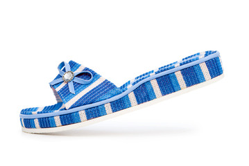 Summer colourful shoes on white