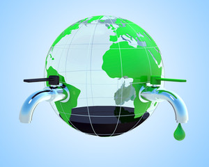 The globe with cranes