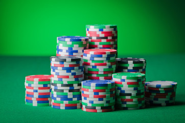 Casino concept with chips and cards