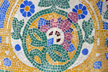 Mosaic. Modernist art (also called Art Deco). Barcelona
