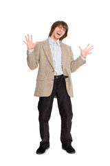 Screaming young woman