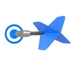 Business Success Concept. Blue Dart Arrow, isolated on white.