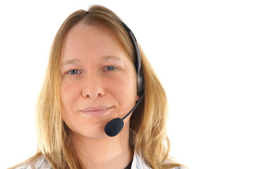 Naklejka premium Woman with headphone