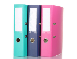 Office folders isolated on white