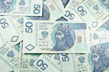 Pieniądze - Polski złoty 50 - obrazy, fototapety, plakaty
