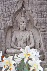 Wooden craft Buddha.