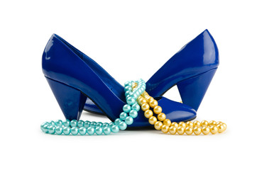 Shoes and gift box in fashion concept