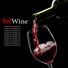 red wine poured into glass