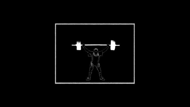 Weight-lifting and javelin throwing (in frame) - rotoscoping
