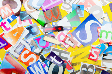 Newspaper clippings with various letters