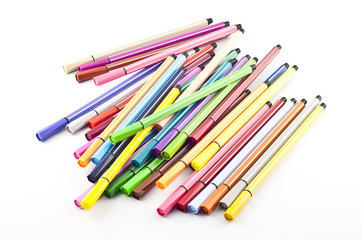 Colorful marker pens isolate.