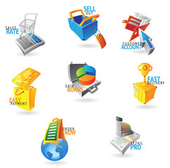 Icons for commerce and retail