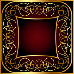 background by round  frame and gold(en) pattern
