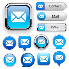 Mail high-detailed web button collection.