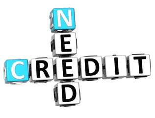 3D Need Credit Crossword text