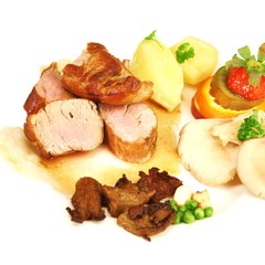 Schweinemedaillons mit Kartoffeln und Pilzen