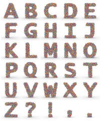 Texteffekt bunte Haare ABC