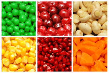 Set of various fruit and vegetables