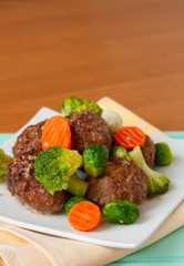meatballs with vegetables