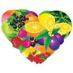 Fruits frame. Place for your text. Healthy food.