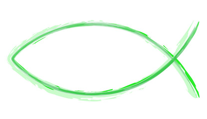 AquaralI - Ichthys Grün - Abstrakt Fisch Symbol