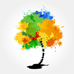 Abstract colorful tree