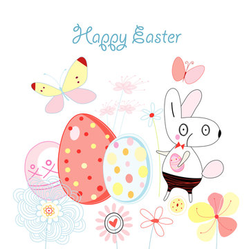 Easter card with a rabbit