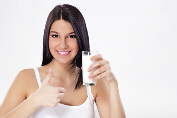 woman with a glass of milk